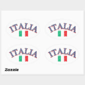 Italië football ontwerp ovale sticker (Vel)