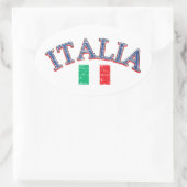 Italië football ontwerp ovale sticker (Tas)