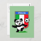 Italië Football Panda Briefkaart (Voorkant / Achterkant)