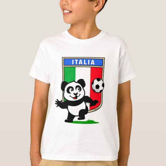 Italië Football Panda T-shirt (Voorkant)