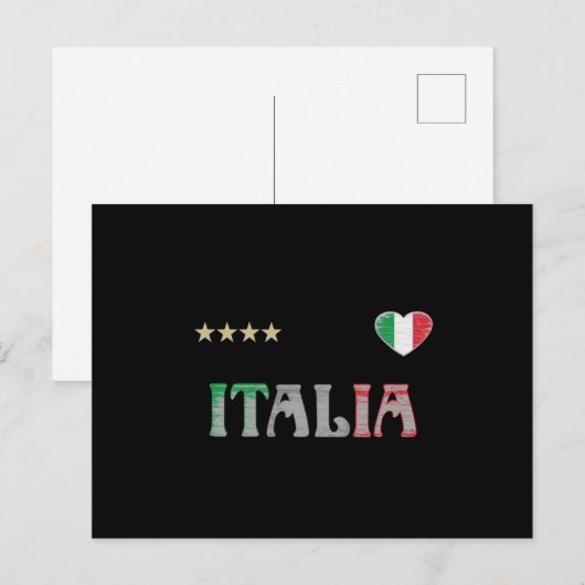 Italië Football Vlag Shirt Vlag Briefkaart Voetbal (Voorkant / Achterkant)