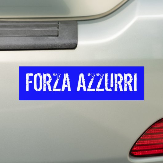 Italië "FORZA AZZURRI" Bumpersticker (Op auto)
