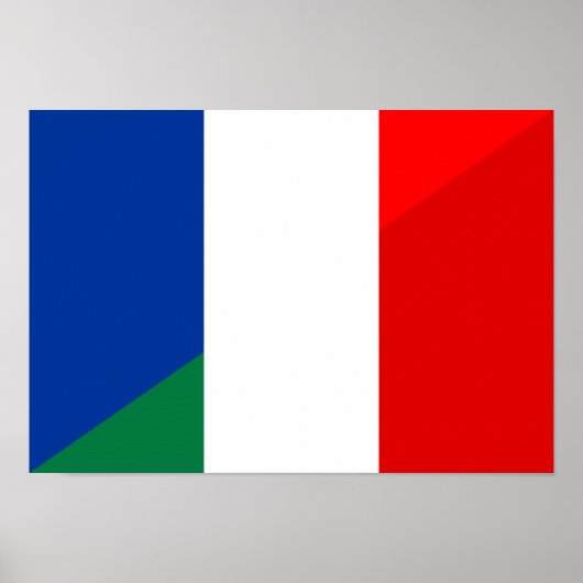 italië - frankrijk - halve vlag poster (Voorkant)
