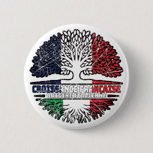 Italië - Frans - Bergoldvlag Frankrijk Ronde Button 5,7 Cm