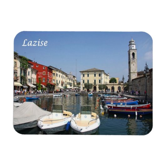 Italië - Gardenmeer - Lazise - haven - Magneet (Horizontaal)