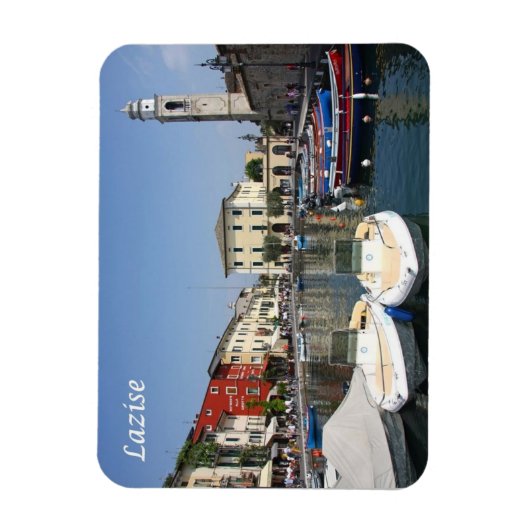 Italië - Gardenmeer - Lazise - haven - Magneet (Verticaal)