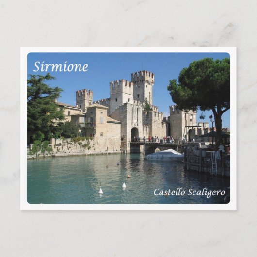 Italië - Gardenmeer - Sirmione - Castello Scaliger Briefkaart (Voorkant)