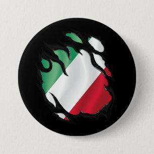 Italië Gekopieerde vlag Ronde Button 7,6 Cm