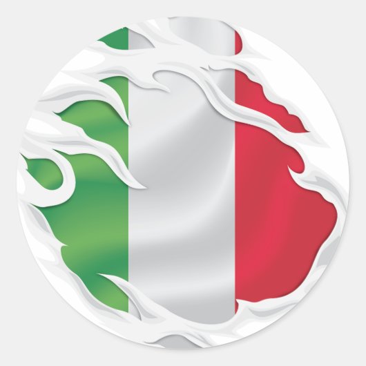 Italië Gekopieerde vlag Ronde Sticker (Voorkant)