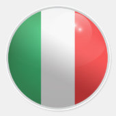 Italië Glossy Circle Flag Ronde Sticker (Voorkant)