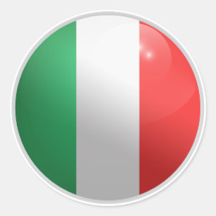 Italië Glossy Circle Flag Ronde Sticker