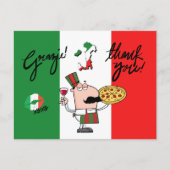 Italië Grazie Pizza Chef Wijnkus XOXO Briefkaart (Voorkant)