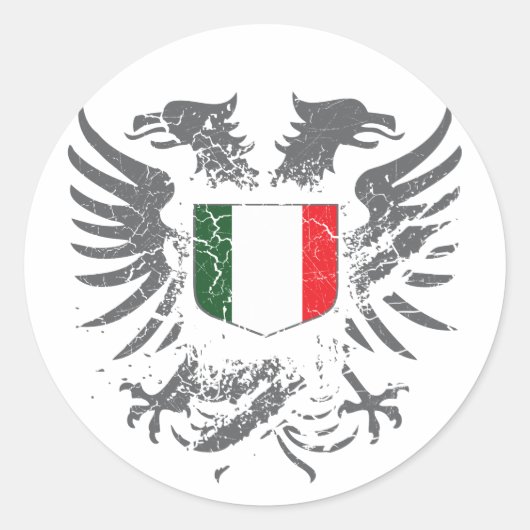 Italië Grunged Ronde Sticker (Voorkant)