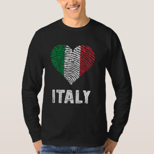 Italië Hart Italiaanse vlag Italiaanse wortels Ita T-shirt