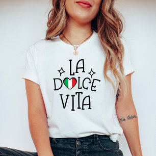 Italië Hart T-shirt La Dolce Vita Italiaanse Vlag