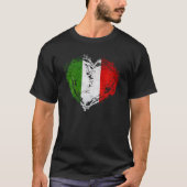  Italië Hart Vorm Italiaans Vlag Stijlvol Des T-shirt (Voorkant)