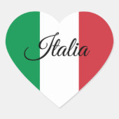 Italië Hartstikker, Italiaanse patriottische vlag Hart Sticker (Voorkant)