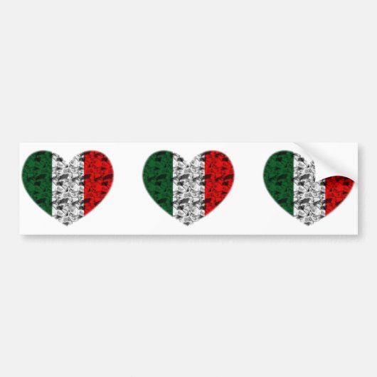 Italië Heart Bumpersticker (Voorkant)