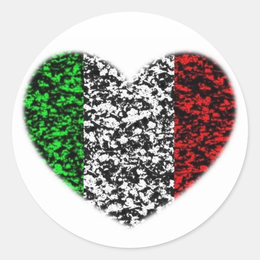 Italië Heart Ronde Sticker (Voorkant)