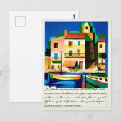 Italië, Helderkleurige woningen, Vintage-reis Briefkaart (Voorkant / Achterkant)