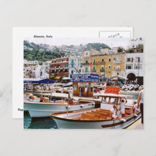 Italië,    het eindpunt van de Boot, Capri Briefkaart (Voorkant / Achterkant)