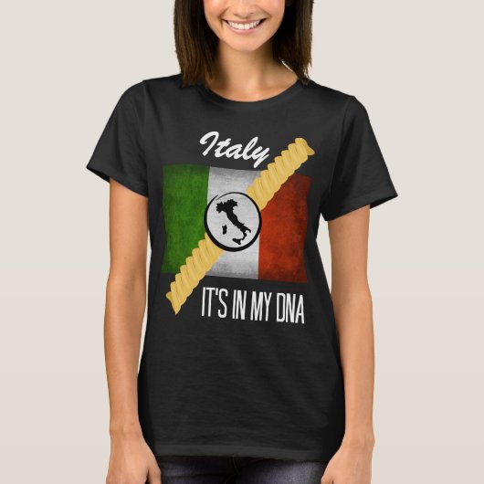 Italië Het is in mijn DNA-anker Italiaanse vlag Ro T-shirt (Voorkant)