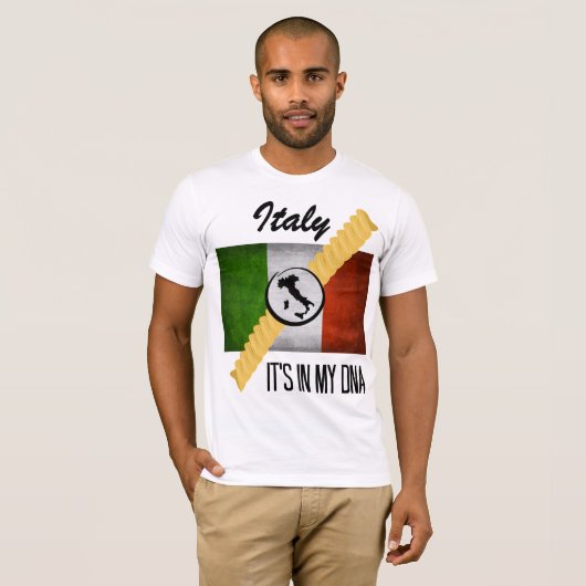 Italië Het is in mijn DNA-anker Italiaanse vlag Ro T-shirt (Voorkant volledig)
