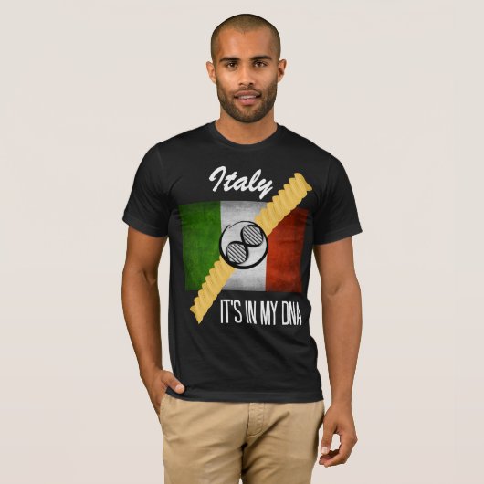 Italië Het is in mijn DNA Molecule Italiaanse vlag T-shirt (Voorkant volledig)