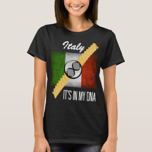 Italië Het is in mijn DNA Molecule Italiaanse vlag T-shirt