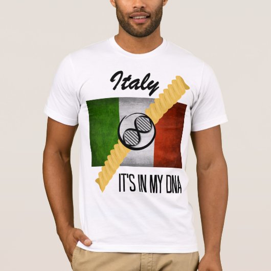 Italië Het is in mijn DNA Molecule Italiaanse vlag T-shirt (Voorkant)