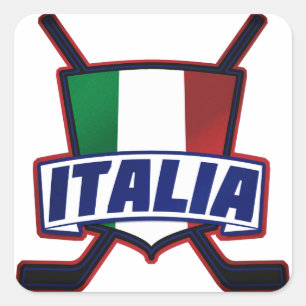 Italië Hockey su Ghiaccio Vierkante Sticker