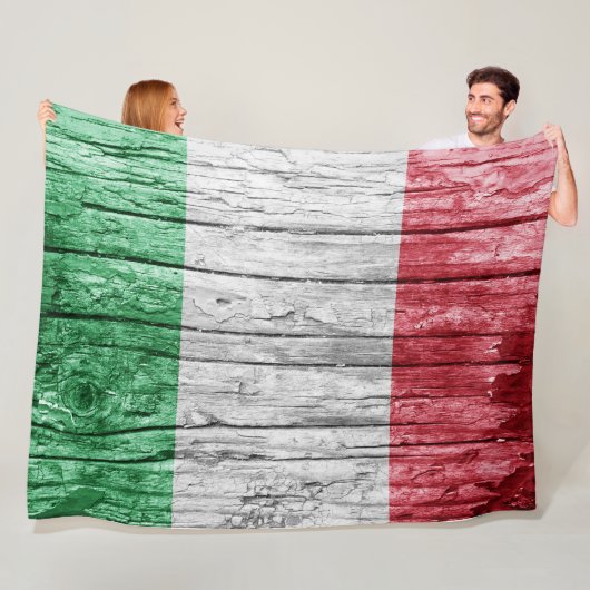Italië houten vlag fleece deken (In situ)