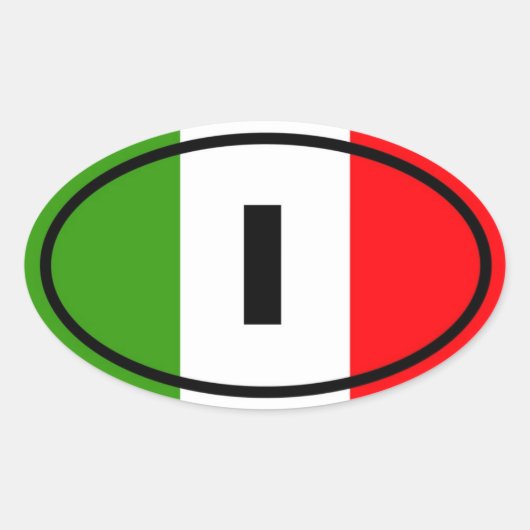 Italië - I - Europees Ovale Sticker (Voorkant)