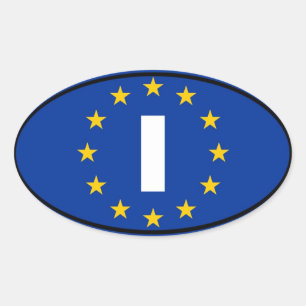 italië-i-europese unie ovale sticker