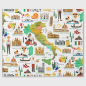 Italië Iconen Design Cadeaupapier (Vlak)