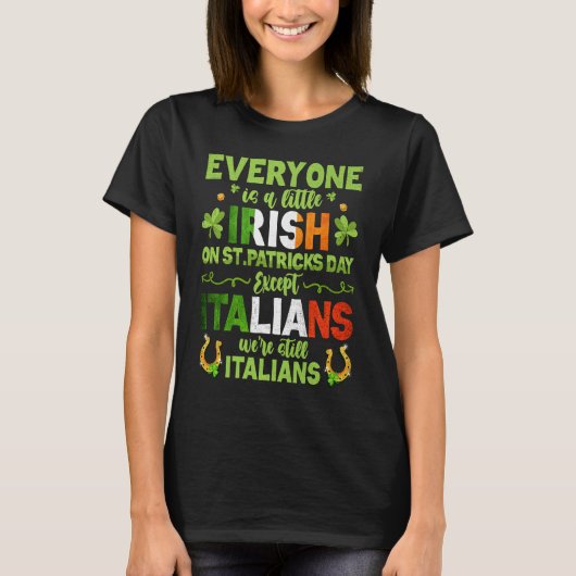 Italië Ierse vlag Shamrock Ierland St Patricks Day T-shirt (Voorkant)