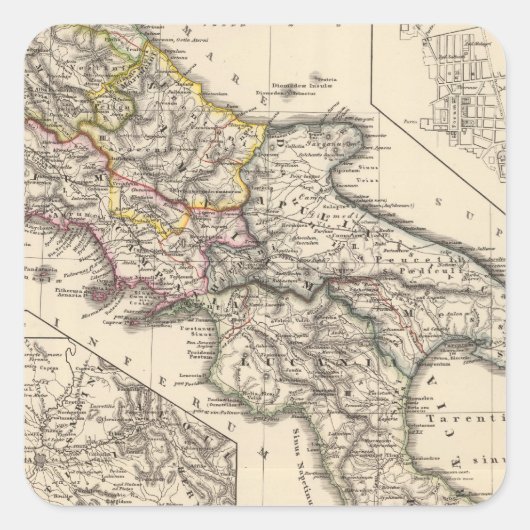 Italië III, Sicilia Vierkante Sticker (Voorkant)