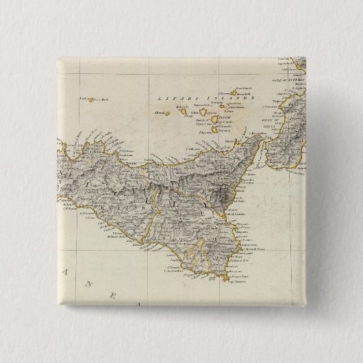 Italië III Vierkante Button 5,1 Cm (Voorkant)