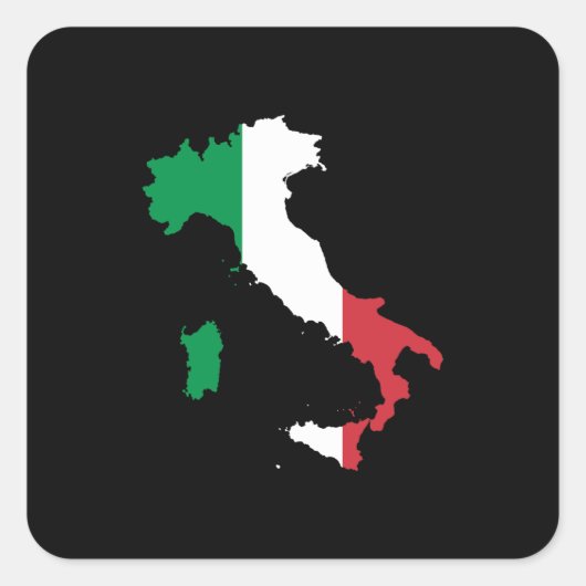 Italië in de Italiaanse kleuren Vierkante Sticker (Voorkant)
