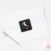 Italië in de Italiaanse kleuren Vierkante Sticker (Envelop)