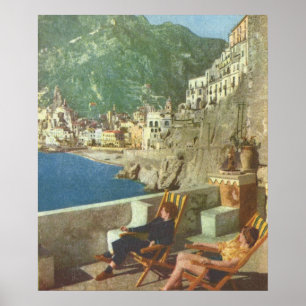Italië, in het verlengde van de kust van Amalfi,  Poster