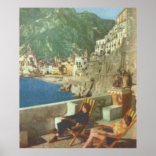  Italië, in het verlengde van de kust van Amalfi,  Poster (Voorkant)