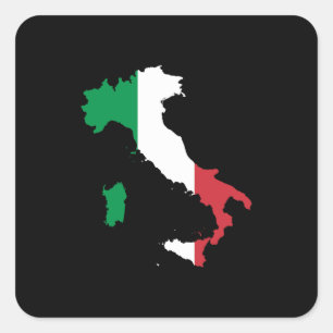 Italië in Italiaanse kleuren Vierkante Sticker
