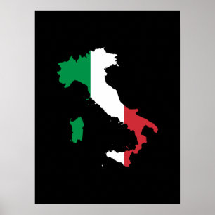Italië in vlaggekleuren poster