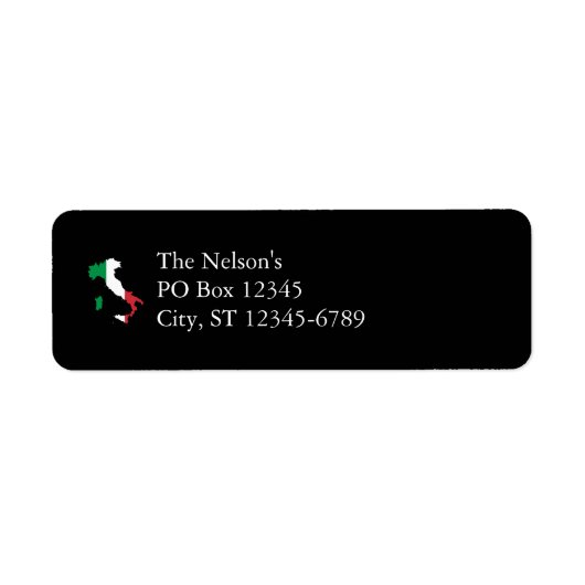 Italië in vlagkleuren etiket (Voorkant)