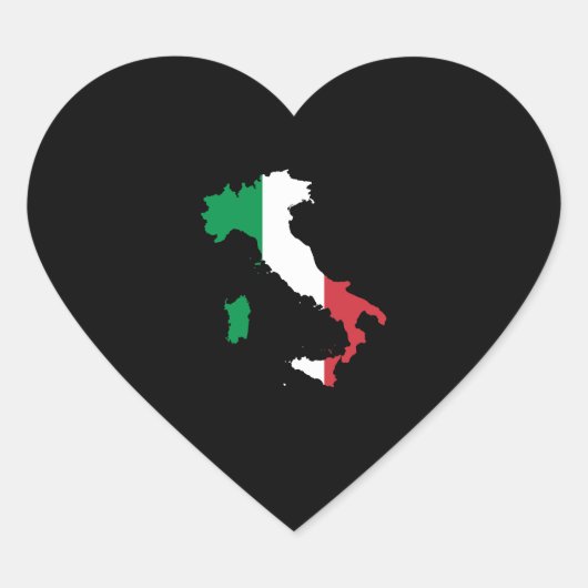 Italië in vlagkleuren hart sticker (Voorkant)