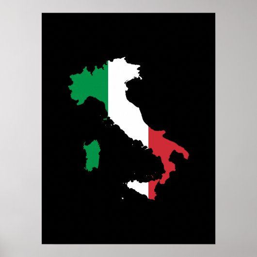 Italië in vlagkleuren poster (Voorkant)