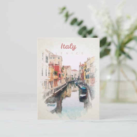 Italië in waterverf briefkaart (Staand voorkant)