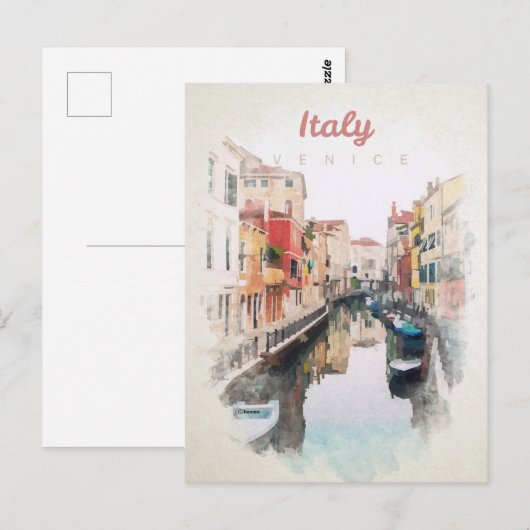 Italië in waterverf briefkaart (Voorkant / Achterkant)