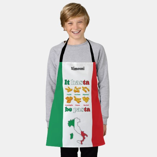 Italië IT HASTA BE PASTA Kinder Schort (Gedragen)